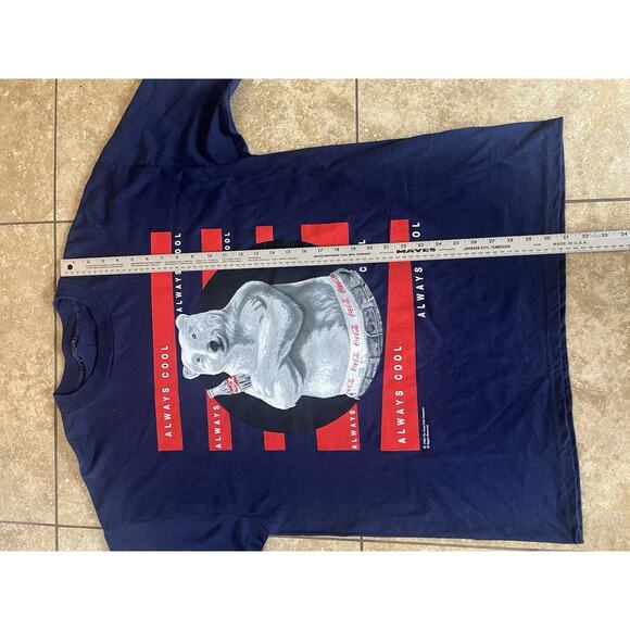 Coca cola polar bear t shirt vintage 1996 Made USA XL single Stitch - Picture 6 of 7